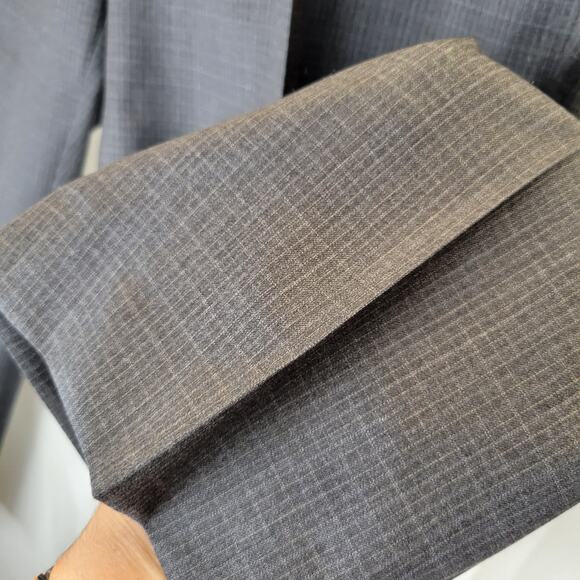 Lauren Ralph Lauren Gray Check Wool Dress Pants, 38x30 - Picture 3 of 6